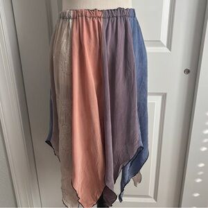 Chic Asymmetrical Women's Skirt in Peach and Lavender